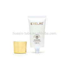 80ml screen printing brightening sunblock cream plastic cosmetic packaging tube oval cap with plating